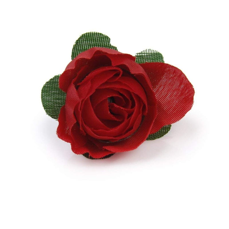 EBTOYS 50pcs Artificial Roses Flower Heads Artificial Flowers Heads Wedding Party Decor 3cm - Red - Image 5
